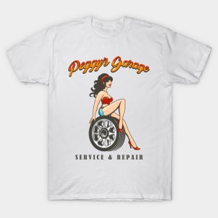 Car Service Poster with Biker Girl T-Shirt